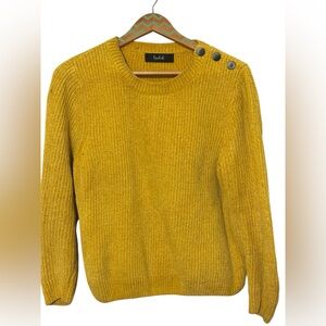 Mustard Color Sweater with Button Detail